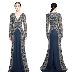 Tadashi Shoji Ashton Gown Size 8 Navy Mother of the Bride Formal Wedding